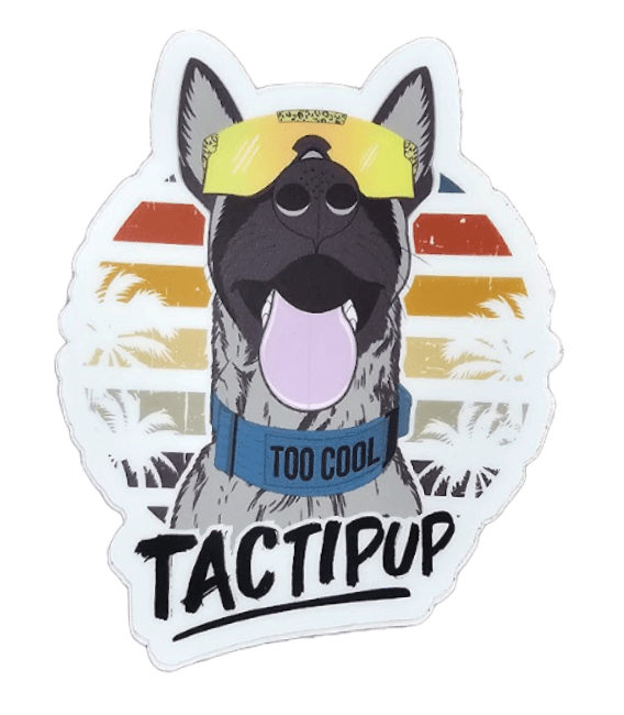 Too Cool K-9 Sticker (2.3&quot; x 3&quot;)