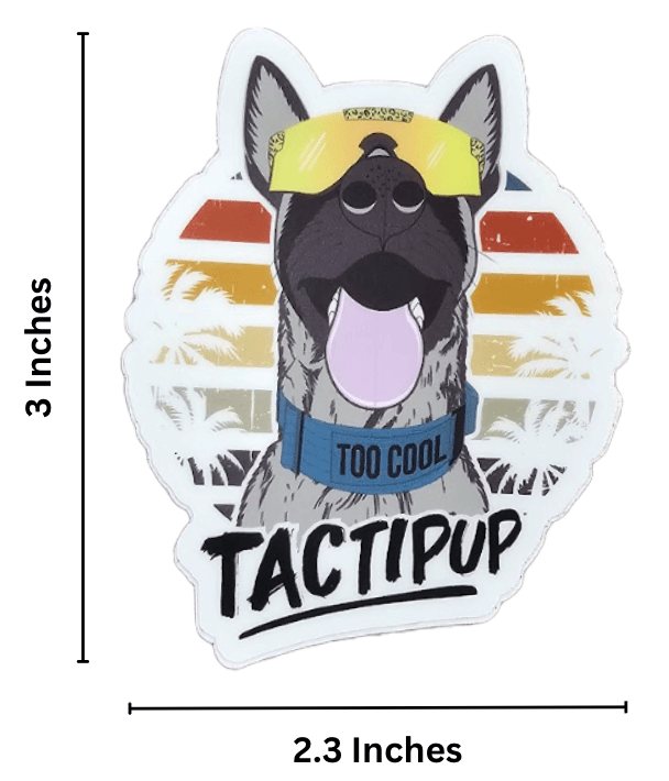 Too Cool K-9 Sticker (2.3&quot; x 3&quot;)